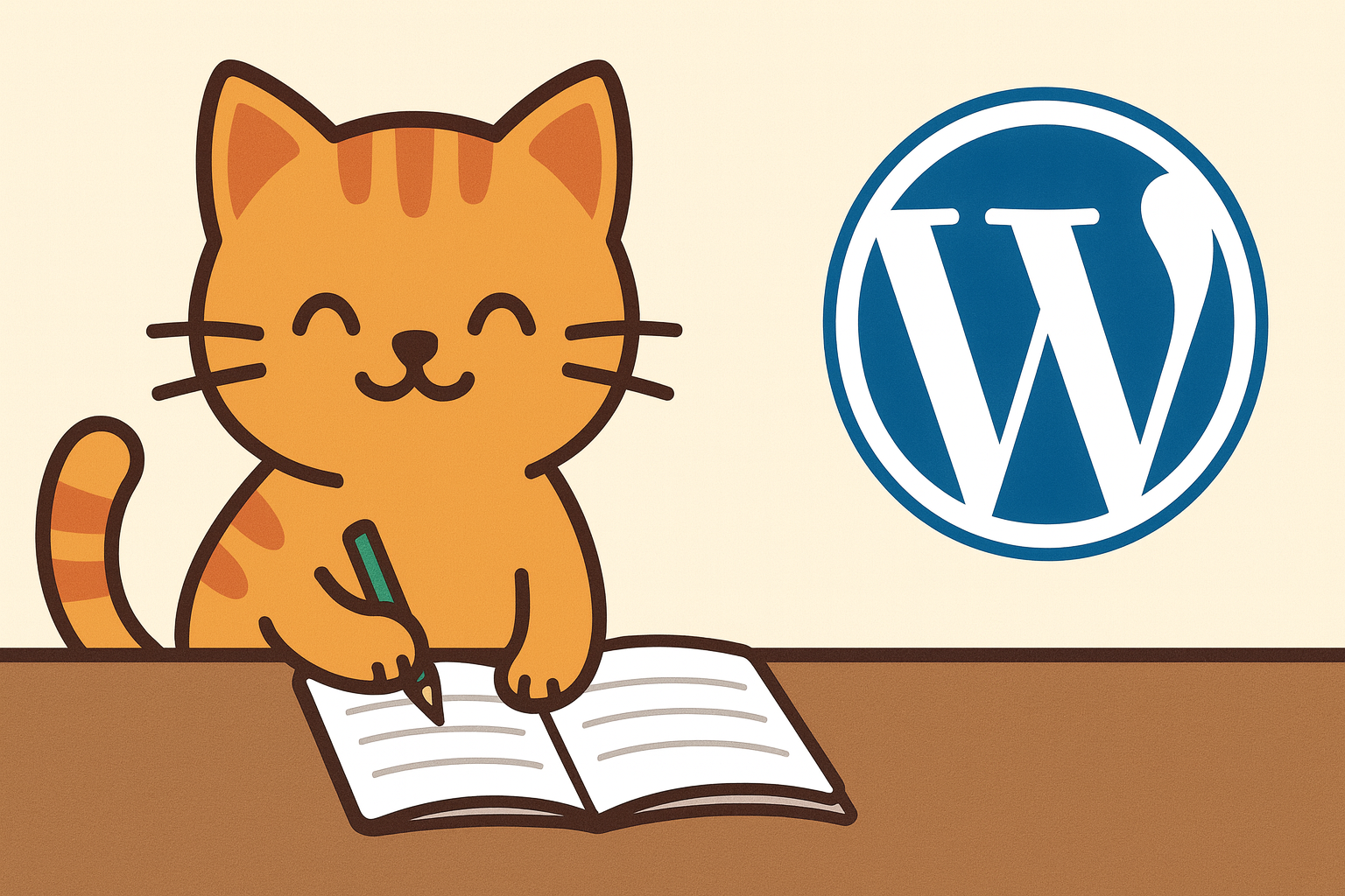 wordpressを書いている猫ちゃん